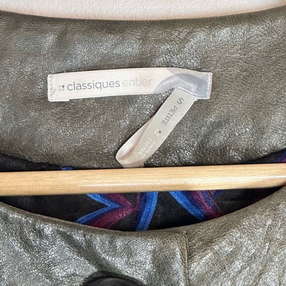 Vintage Classiques Entier cropped‎ bell sleeve bronze leather jacket womans SP - Picture 5 of 12